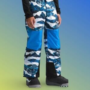 The North Face Boys Freedom Insulated Pant Optic Blue Mountain Ski Snowboard 7/8